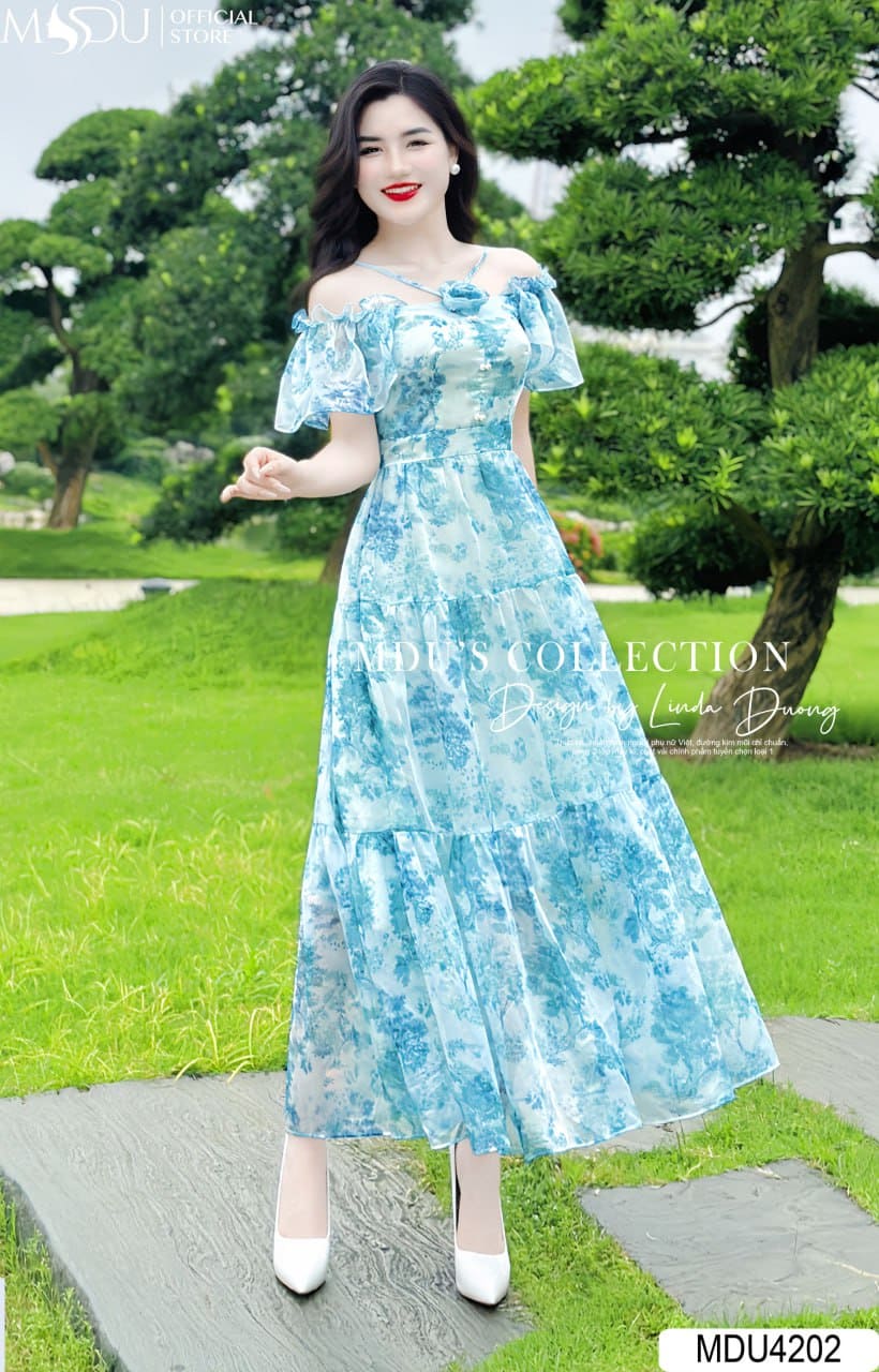 Hướng Dẫn Cách Chọn Đầm Maxi Trễ Vai Đi Biển Đẹp, Chuẩn Form Dáng 17 Màu Sắc Và Họa Tiết Đẹp Mê Hồn - Màu Pastel
