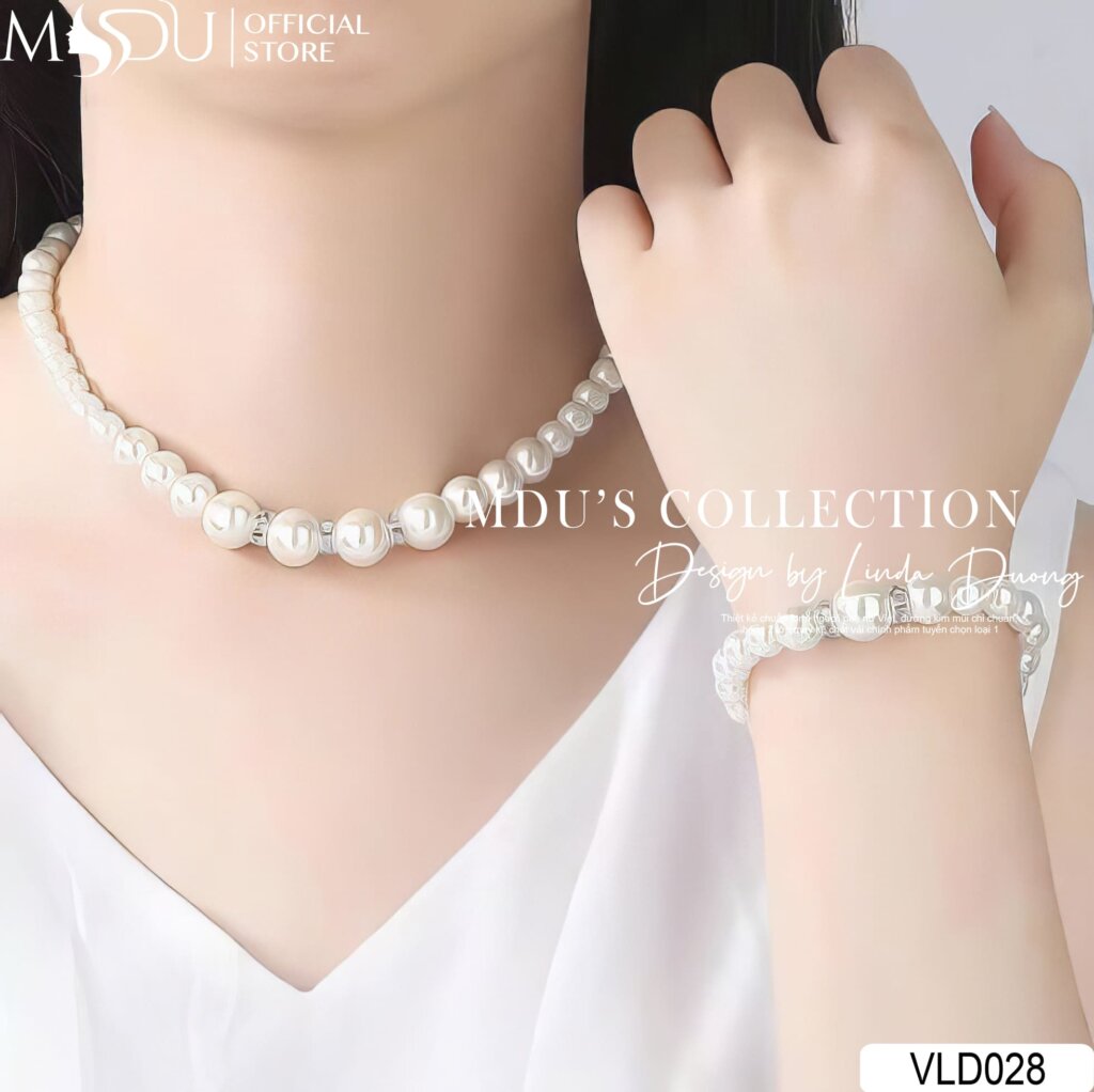 VLD028 – Bộ Trang Sức Ngọc Trai Trắng Đồng Bộ Tôn Vinh Vẻ Đẹp Kinh Điển 20 VLD028 – Bộ Trang Sức Ngọc Trai Trắng Cao Cấp Thanh Lịch & Tinh Tế