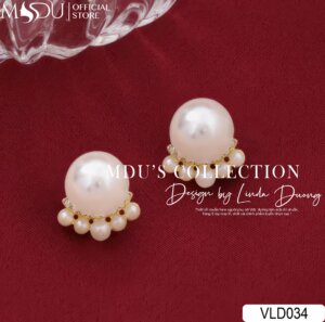 VLD034 – Hoa Tai Ngọc Trai Chùm Tầng Kiêu Sa