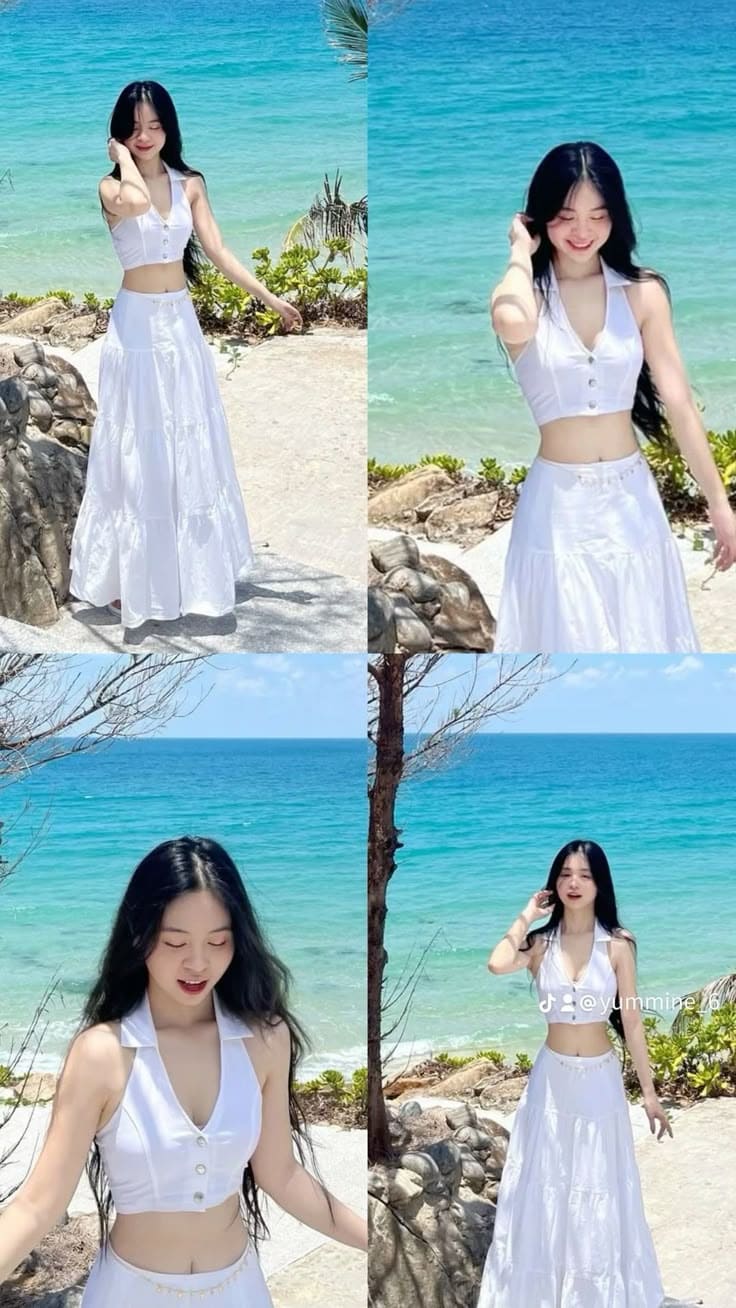 Hè Này, Hãy Thử Ngay 6 Set Đồ Trắng Đi Biển Siêu Hot Trend 5 Những Set Đồ Trắng Đi Biển Sốt Nhất 2025 -
