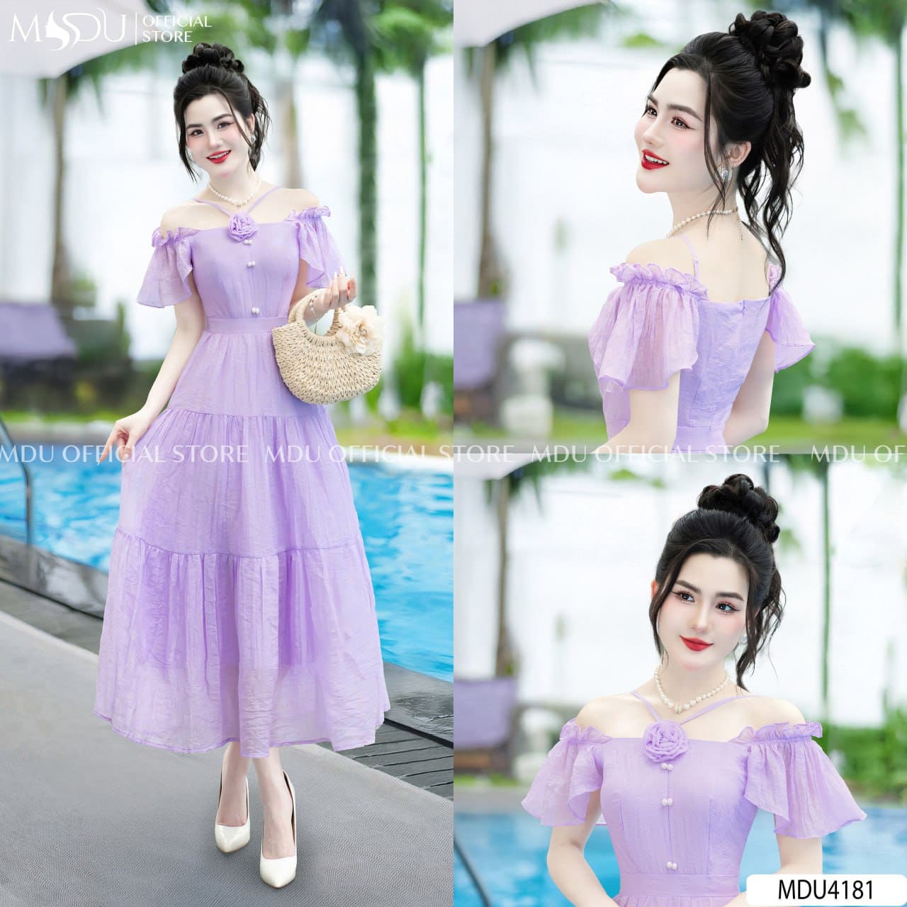 8+ Trang Phục Đi Biển Sống Ảo Cực Cháy Cho Mùa Hè 2025 13 Các loại trang phục đi biển ảo không thể bỏ qua - Váy Trễ Vai