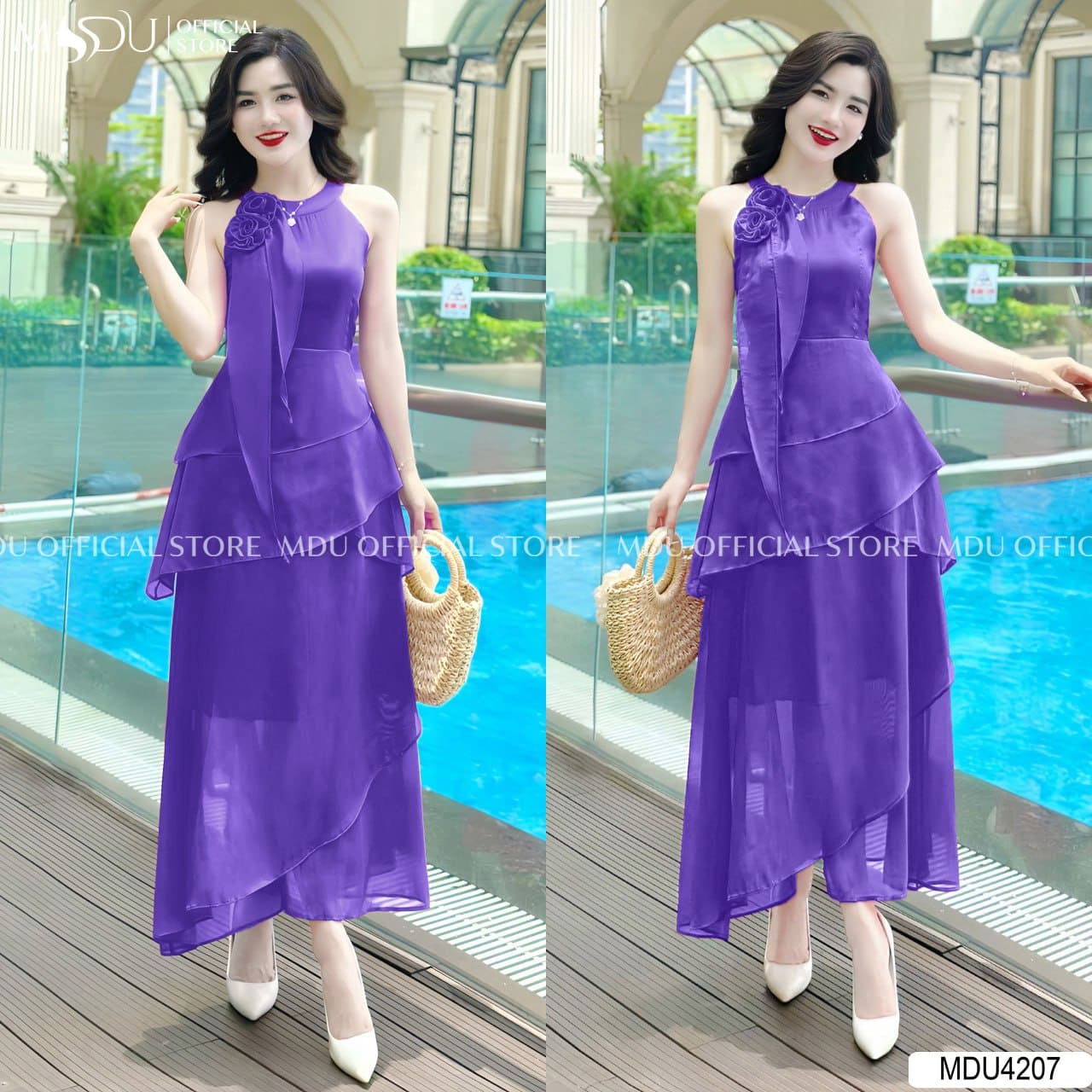 Top 10+ Mẫu Váy Đi Biển Màu Tím Không Thể Thiếu Cho Các Nàng 7 Các kiểu váy đi biển màu tím khiến bạn "yêu từ cái nhìn đầu tiên" - Váy cổ yếm tím