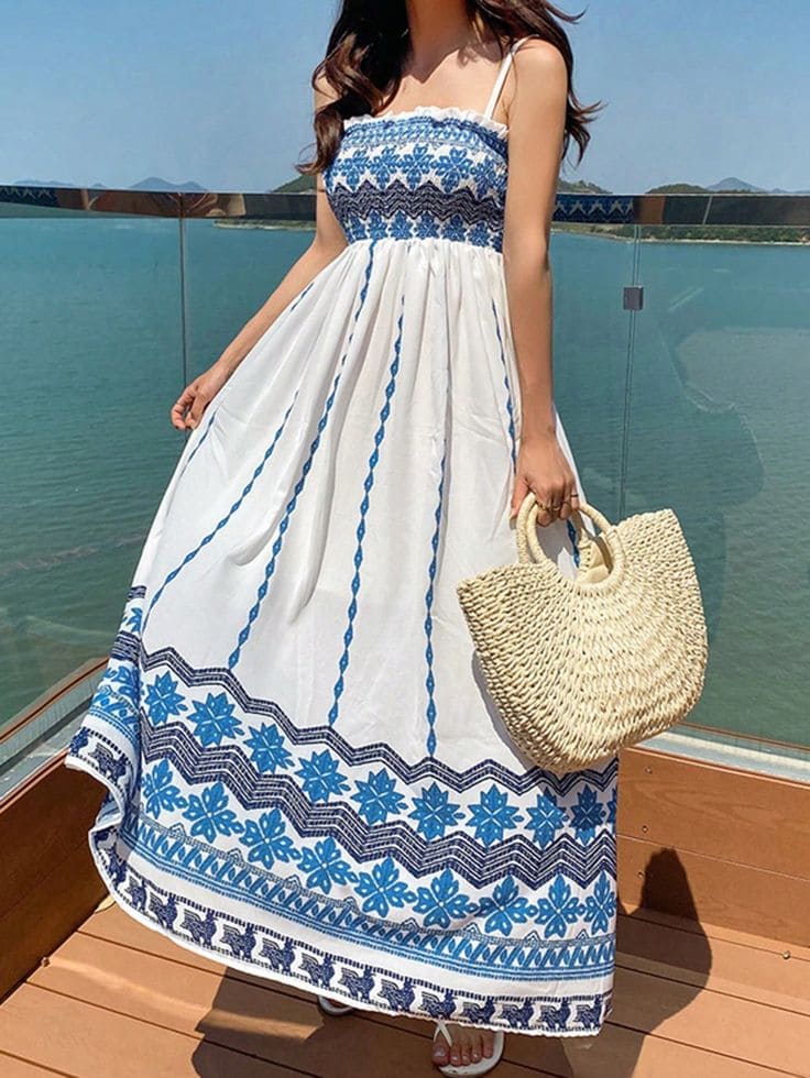 Học Ngay Cách Chọn Váy Maxi Đi Biển Cho Người Béo Để Che Bụng, Tôn Dáng 7 Các Kiểu Dáng Váy Maxi Đi Biển Cho Người Béo - Váy Maxi Hai Dây