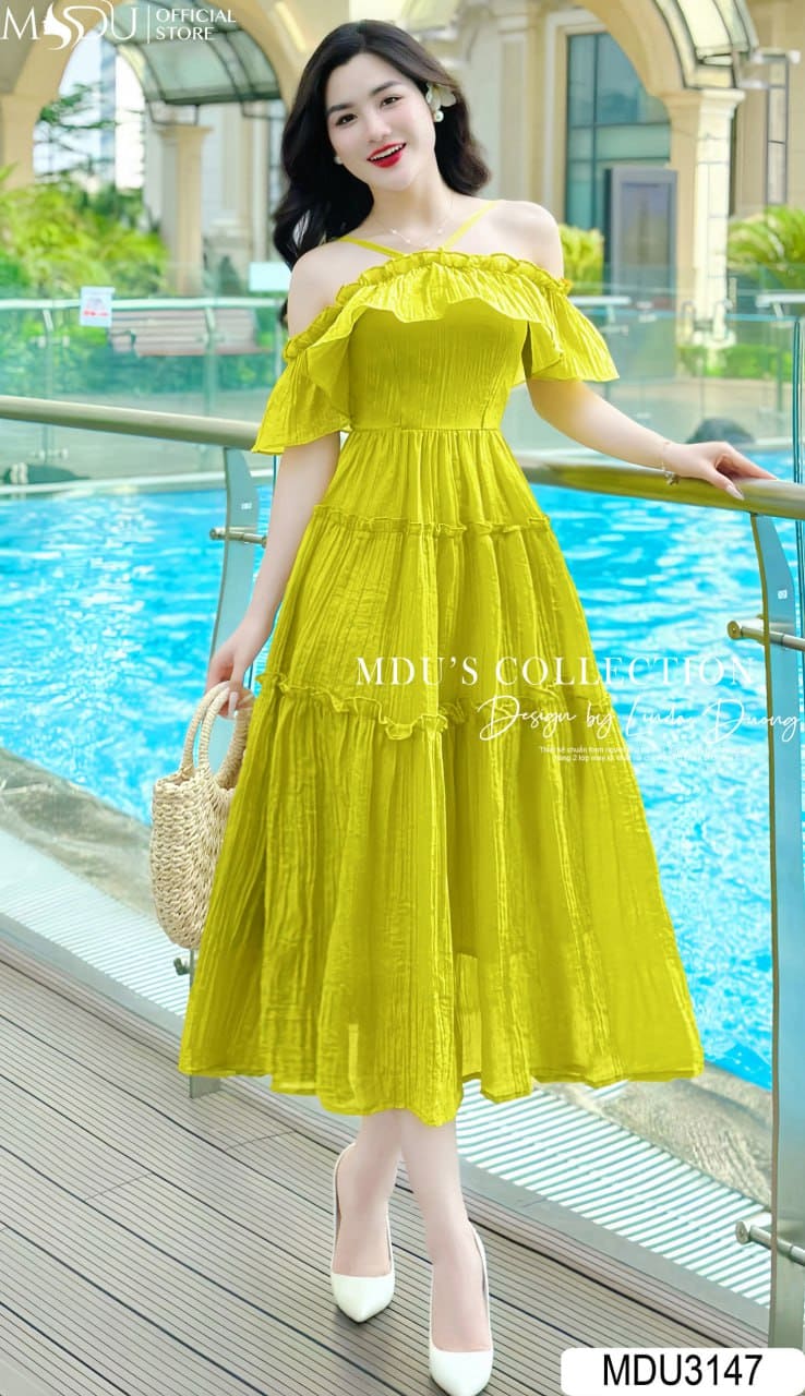 Học Ngay Cách Chọn Váy Maxi Đi Biển Cho Người Béo Để Che Bụng, Tôn Dáng 8 Các Kiểu Dáng Váy Maxi Đi Biển Cho Người Béo - Váy Maxi Trễ Vai
