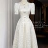 Váy Thiết Kế MDU4723 Dáng Xòe Cổ Vuông Xếp Li Nơ Đá Thanh Nhã 11 vay thiet ke MDU4723 4 Mdu Fashion