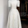 Váy Thiết Kế MDU4723 Dáng Xòe Cổ Vuông Xếp Li Nơ Đá Thanh Nhã 12 vay thiet ke MDU4723 5 Mdu Fashion