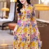 Váy Thiết Kế MDU4779 Hoa Lá Rực Rỡ Cổ Sơ Mi Dáng Xòe Thanh Lịch 9 vay thiet ke MDU4779 1 Mdu Fashion