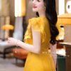 Váy Thiết Kế MDU4782 Tơ Óng Vàng Rực Hoa Nổi Uyển Chuyển 10 vay thiet ke MDU4782 2 Mdu Fashion