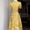 Váy Thiết Kế MDU4821 Gấm Lụa Vàng Rực Rỡ Dáng Dài Thanh Lịch 12 vay thiet ke MDU4821 4 Mdu Fashion