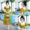Váy Thiết Kế MDU4753 Ngực Nhún Ngọc Trai Tay Bồng Thanh Thoát 11 vay thiet ke mdu4753 2 1 Mdu Fashion