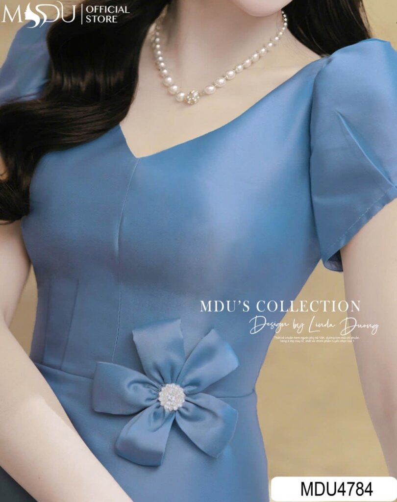 Váy Thiết Kế MDU4784 Xanh Pastel Tafta Nơ Eo Thanh Lịch Sang Trọng 24 Váy Thiết Kế MDU4784 – Tafta Cao Cấp Thanh Lịch, Tôn Dáng Tự Nhiên