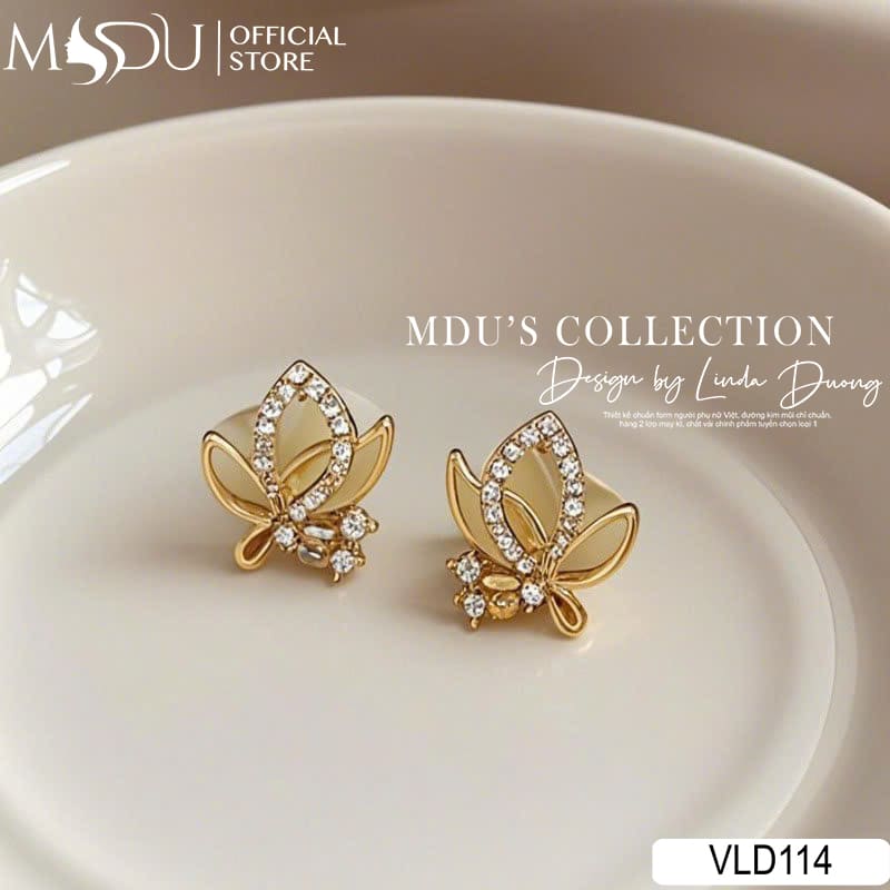 VLD114 – Hoa Tai Bướm Đính Đá Pha Lê Sang Trọng 19 Sang Trọng Và Duyên Dáng Với Hoa Tai VLD114