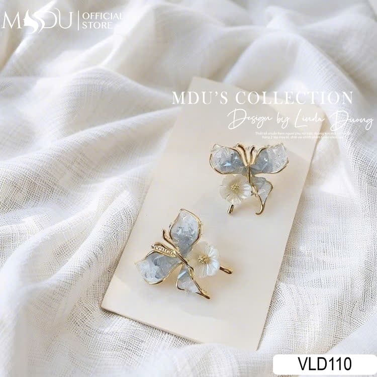VLD110 – Hoa Tai Bướm Ngọc Và Hoa Mai Tinh Tế 19 VLD110 – Phụ Kiện Gọi Tên Nàng Thơ Dịu Dàng Và Bay Bổng