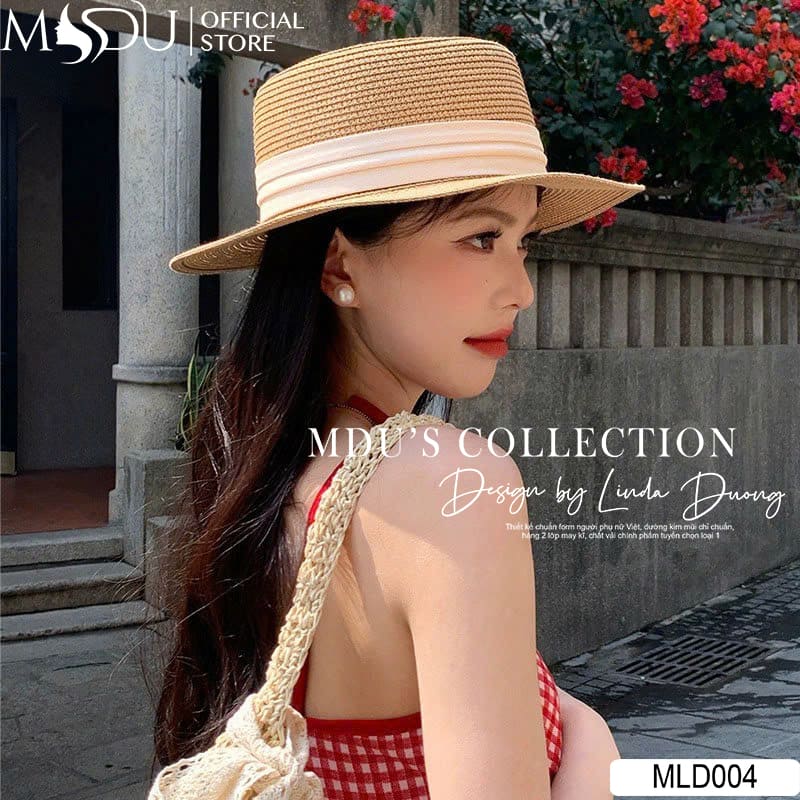 MLD004 – Mũ Cói Nữ Boater Viền Lụa Trang Nhã 21 MLD004 - Nét Đẹp Trang Nhã Của Quý Cô