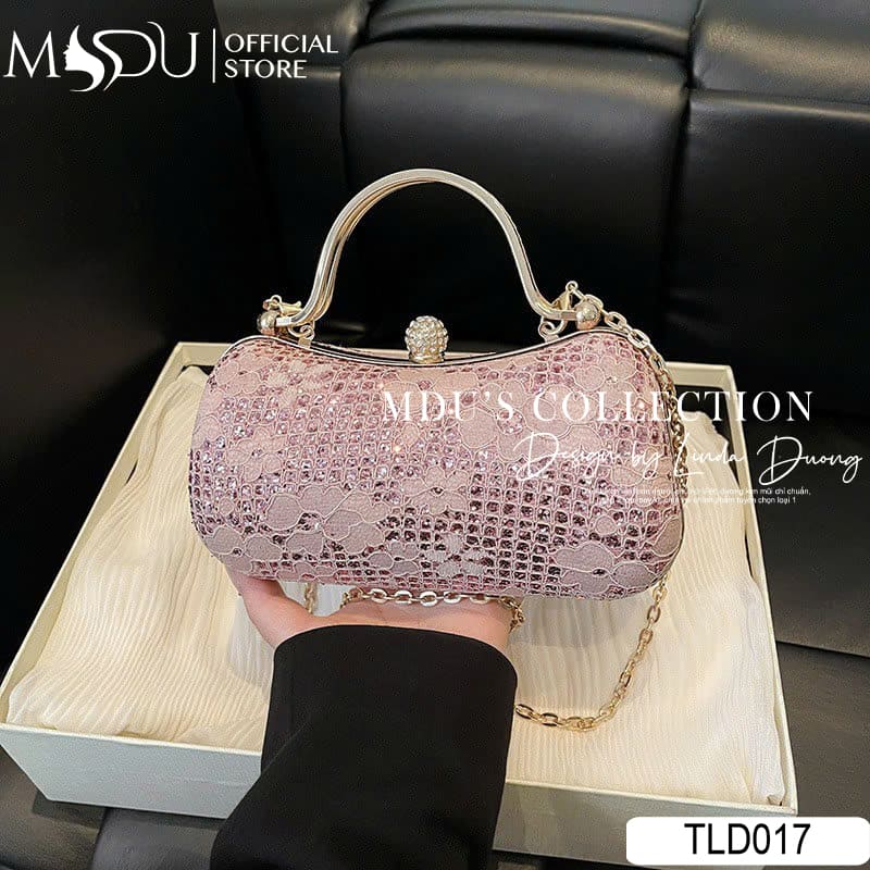 TLD017 – Ví Cầm Tay Đính Đá Lấp Lánh Tỏa Sáng Mọi Góc Nhìn 19 Quý Phái Và Tinh Tế Với Ví Đính Đá TLD017 Từ MDU Fashion