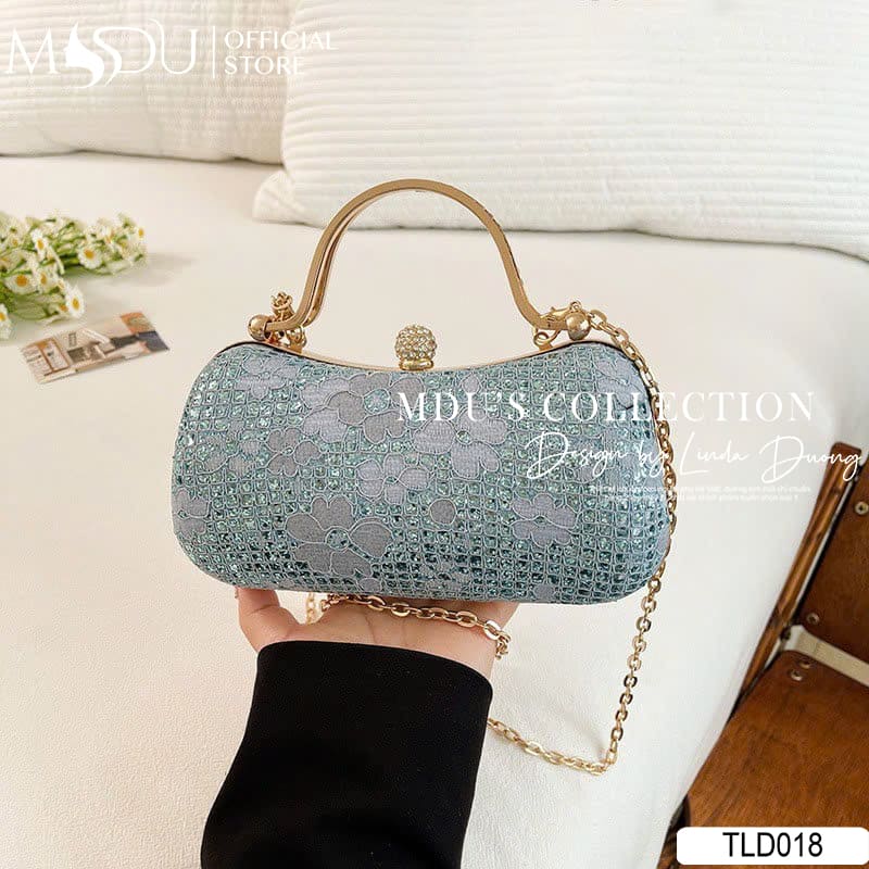 TLD018 – Ví Ren Xanh Pastel Sang Trọng Và Tinh Tế 19 Nét Đẹp Dịu Dàng Và Cá Tính Với Ví Cầm Tay TLD018