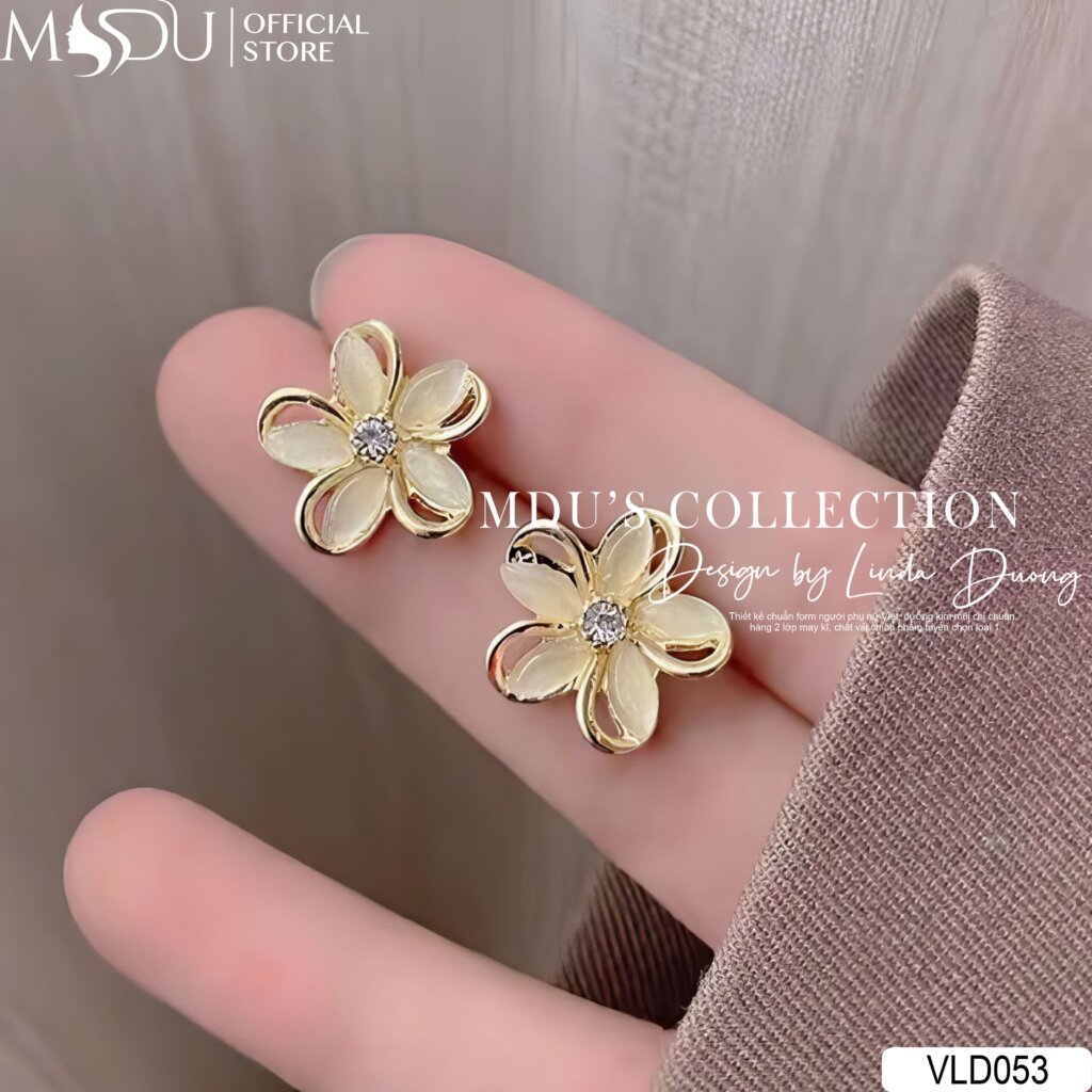 VLD053 Khuyên Tai Thiết Kế Hình Bông Hoa Năm Cánh Mạ Vàng 20 VLD053 - Ý Nghĩa Và Giá Trị Phong Cách