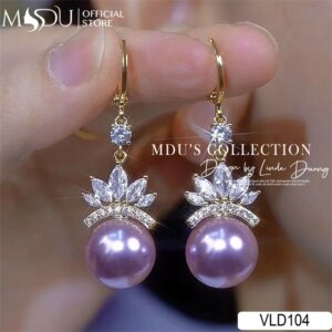 VLD104 – Đôi Hoa Tai Đá Pha Lê Và Ngọc Trai Cho Phong Cách Sang Trọng
