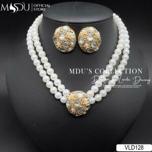 Bộ Trang Sức Ngọc Trai Pha Lê VLD128 Lộng Lẫy