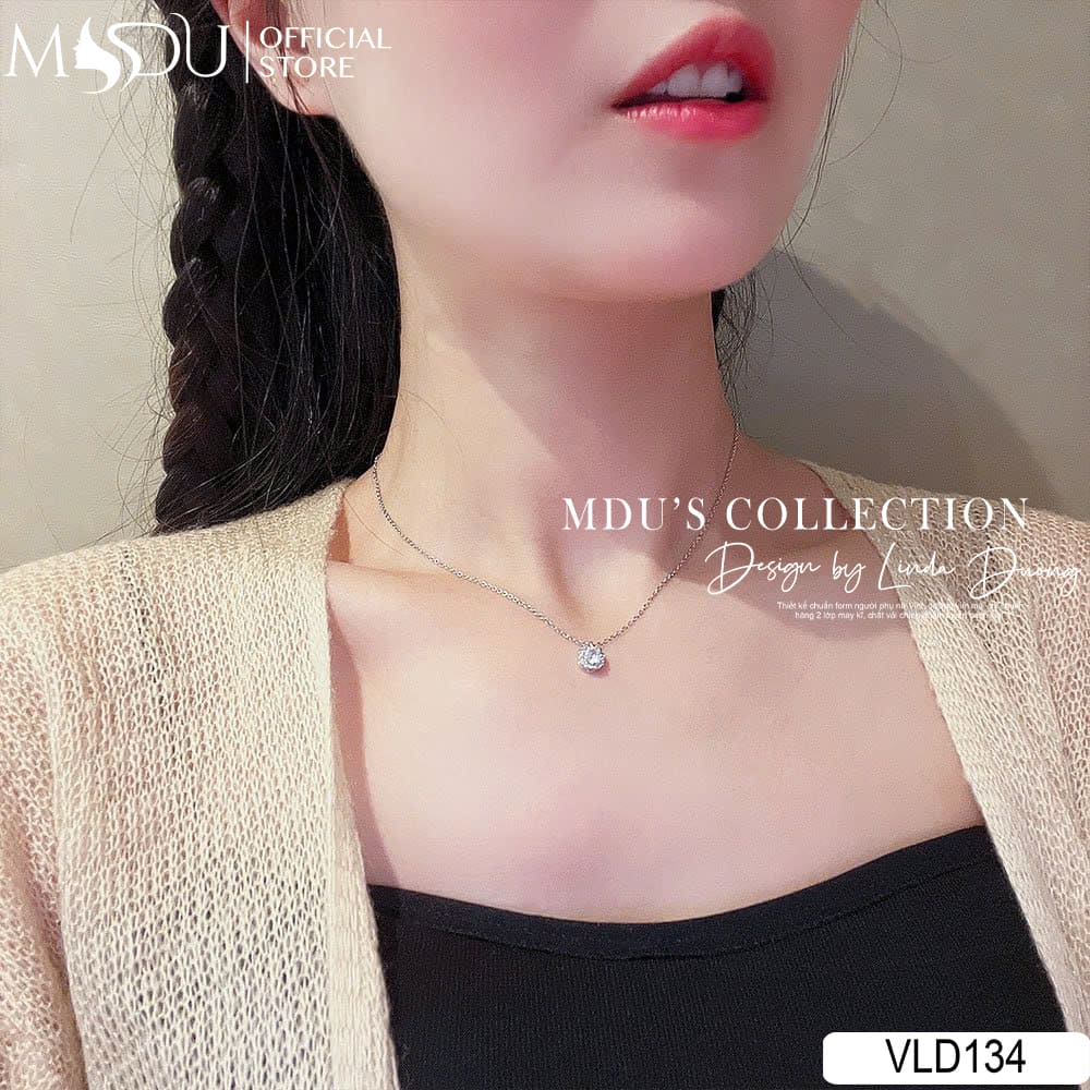 VLD134 – Dây Chuyền Mặt Đá Tròn Pha Lê Thanh Lịch 20 Phụ Kiện Không Thể Thiếu Cho Quý Cô Hiện Đại VLD134