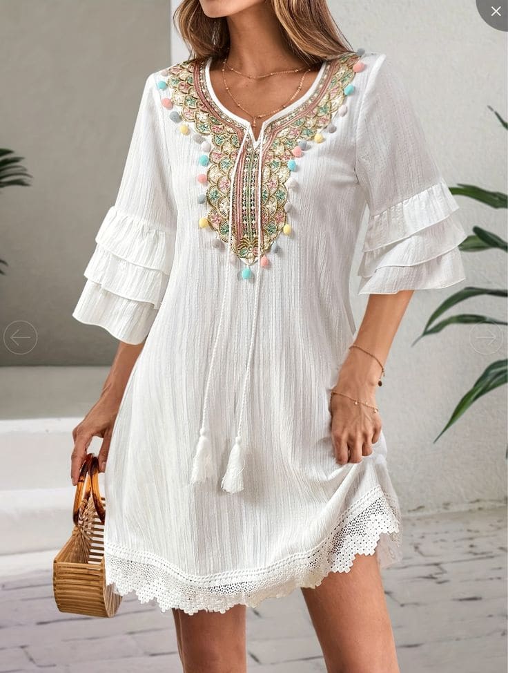 Phối Đồ Với Váy Bohemian Đi Biển. Bí Kíp Lên Hình "Nghìn Like" 14 Xu hướng váy bohemian đi biển năm 2025