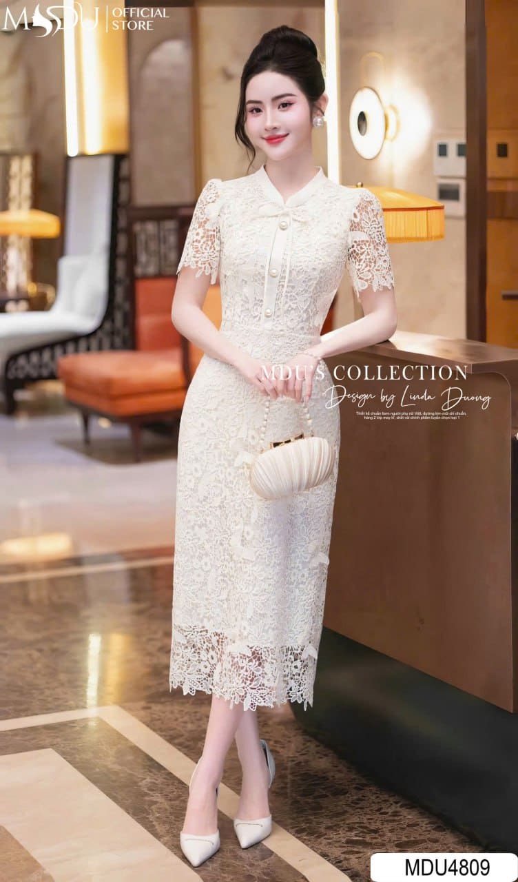 Phối Đồ Với Váy Bohemian Đi Biển. Bí Kíp Lên Hình "Nghìn Like" 9 Gợi ý 7 mẫu váy bohemian đi biển đẹp mê hồn - Váy ren trắng thanh thoát