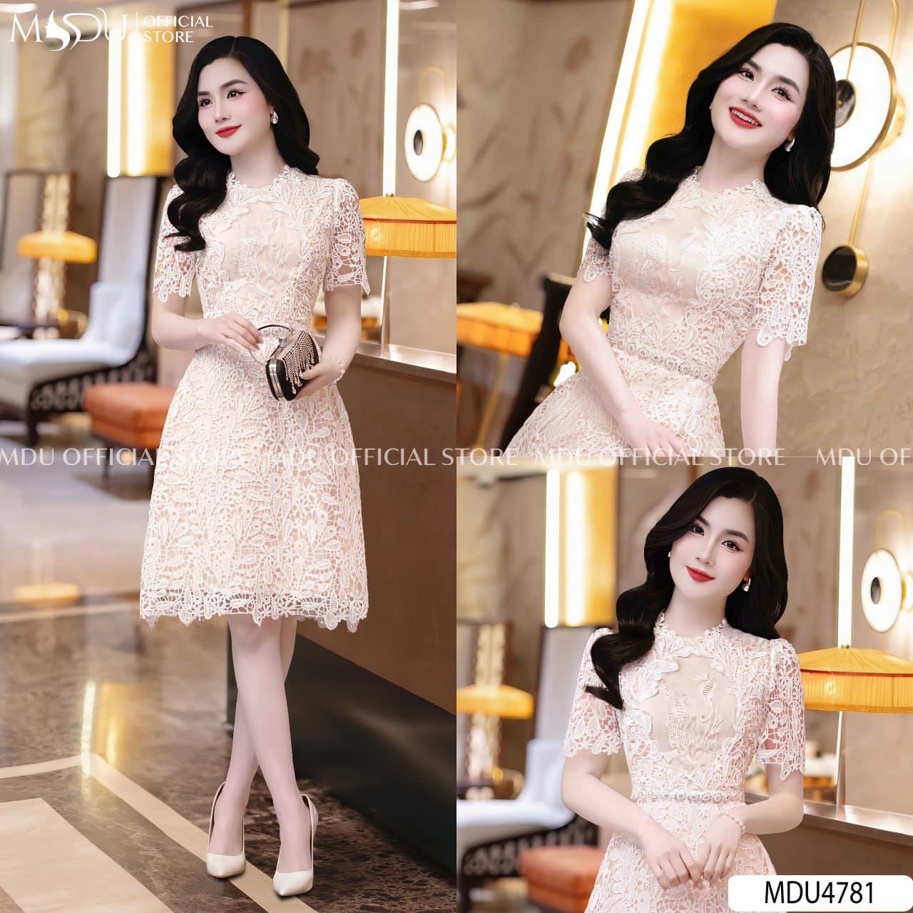 Biến Hóa Phong Cách Với Váy Mặc Đi Biển Đẹp Để Thành Nữ Hoàng Của Bãi Biển 8 Các Kiểu Váy Mặc Đi Biển Đẹp Lung Linh Cho Chị Em - Váy Ren Hoặc Dệt Kim