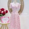 Váy Thiết Kế MDU4875 Hoa Nhí Hồng Pastel Cổ V Thanh Lịch 11 vay thiet ke MDU4875 3 Mdu Fashion