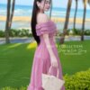 Váy Thiết Kế MDU4880 Hồng Phấn Trễ Vai Bèo Tầng Tơ Óng Bay Bổng Quyến Rũ 9 vay thiet ke MDU4880 1 Mdu Fashion