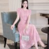 Váy Thiết Kế MDU4881 Hoa Nổi Phối Ren Chia Tầng Hồng Pastel Bay Bổng 9 vay thiet ke MDU4881 1 Mdu Fashion