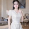 Váy Thiết Kế MDU4898 Tơ Nhăn Thêu Hoa Cổ V Tay Bồng Xòe Nhẹ Tinh Tế 10 vay thiet ke MDU4898 2 Mdu Fashion