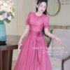 Váy Thiết Kế MDU4920 Hồng Ngọt Ngào Hoa 3D Dáng Xòe Tôn Dáng Kiêu Kỳ 9 vay thiet ke MDU4920 1 Mdu Fashion
