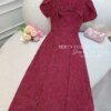 Váy Thiết Kế MDU4954 Linen Kim Tuyến Hoa Thêu Nổi Cổ Vuông Hoa 3D Duyên Dáng 11 vay thiet ke MDU4954 3 Mdu Fashion