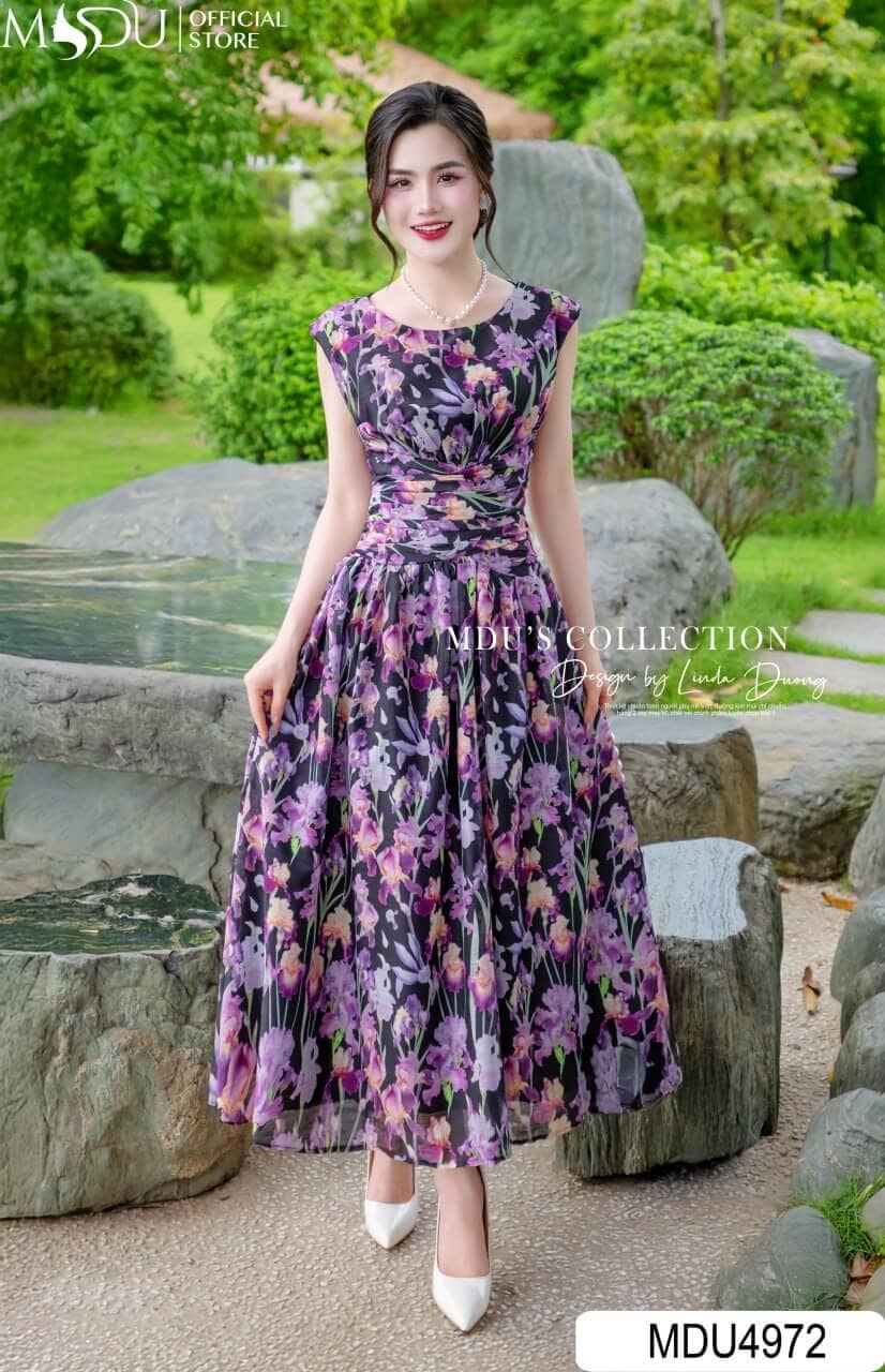 Top 5 Mẫu Đầm Maxi Voan Đi Biển Dành Riêng Cho Nàng 8 Các kiểu đầm maxi voan đi biển hot nhất hiện nay - Đầm maxi bo chun eo