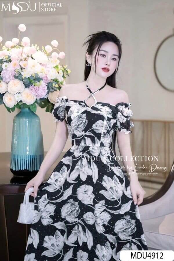 10 Mẫu Váy Đẹp Đi Biển Cho Người Béo Tự Tin Tỏa Sáng 5 Các Kiểu Váy Đẹp Đi Biển Cho Người Béo - Váy Trễ Vai
