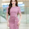 Váy Thiết Kế MDU5120 Hồng Nude Ren Lông & Xleo Duyên Dáng Và Kín Đáo 9 vay thiet ke MDU5120 1 Mdu Fashion