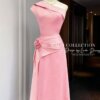 Váy Thiết Kế MDU5157 Lụa Twist Satin Dáng Midi Ôm Nhẹ Cổ Lệch Tay Chun Hoa Đính Eo 11 vay thiet ke MDU5157 3 Mdu Fashion