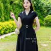 Váy Thiết Kế MDU4762 Mango Ý Đen Dài Cổ V Tay Cách Điệu Thanh Lịch, Trẻ Trung Và Cuốn Hút 10 vay thiet ke mdu4762 1 Mdu Fashion