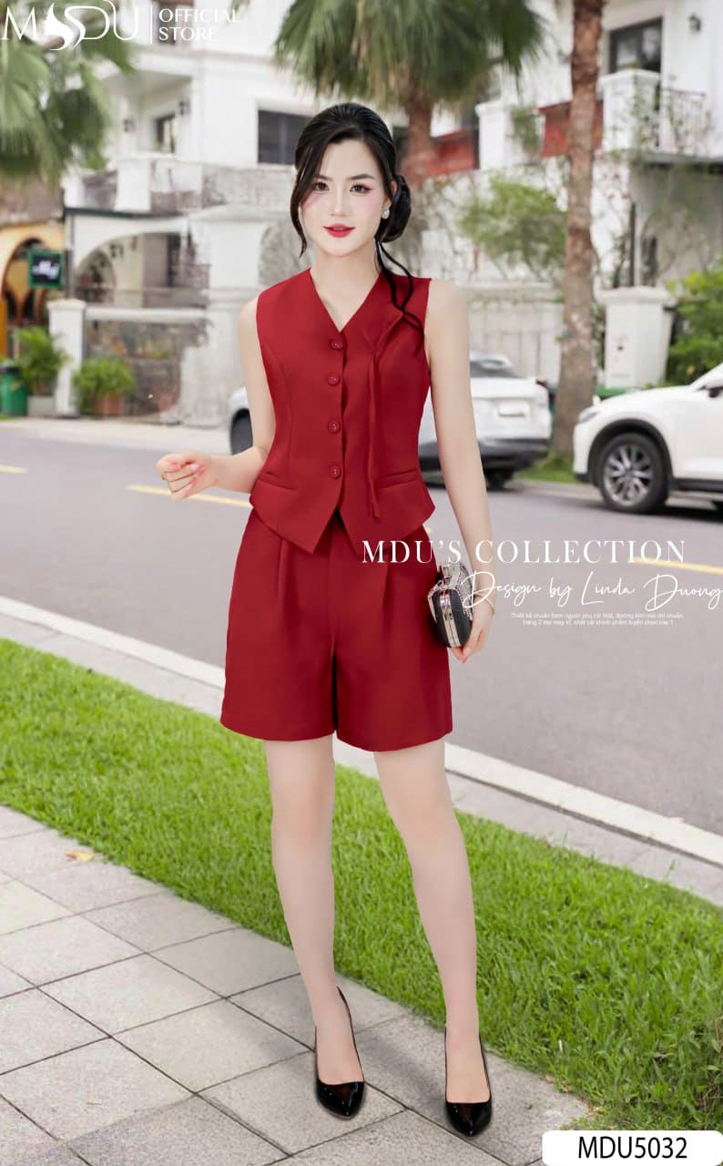 Váy Thiết Kế MDU5032 Xước Thái Đỏ Đô Vest Phối Lá Thủ Công Trẻ Trung, Quý Phái 22 Váy Thiết Kế MDU5032 Xước Thái Đỏ Đô Vest Không Tay Phối Lá Thủ Công – Trẻ Trung, Quý Phái Và Đầy Phong Cách