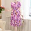 Váy Thiết Kế MDU5075 Lụa Hàn Mềm Mại Cổ Tròn Tay Bồng – Ngọt Ngào Và Bay Bổng Như Ánh Nắng Chiều