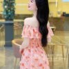 Váy Thiết Kế MDU5111 Tơ Ép Mềm Mại Trễ Vai Linh Hoạt Họa Tiết Hoa Cam Nổi Kết Ngọc Trai Ngọt Ngào Và Nữ Tính 10 vay thiet ke mdu5111 2 Mdu Fashion
