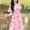 Váy Thiết Kế MDU5112 Tơ Xước Nhẹ Bay Bổng, Tay Cánh Tiên Cổ Vuông Đính Ngọc Duyên Dáng 9 vay thiet ke mdu5112 1 Mdu Fashion