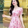 Váy Thiết Kế MDU5113 Tơ Ép Cao Cấp In Hoa Loang Hồng Pastel Dịu Dàng, Nữ Tính Và Tôn Dáng Tuyệt Đối 9 vay thiet ke mdu5113 1 Mdu Fashion
