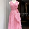 Váy Thiết Kế MDU5146 Tơ Vân Hàn Thêu Hoa Nổi 3D Dáng Midi Xòe Nhẹ Hoa Đính Eo Bay Bổng Lãng Mạn 11 vay thiet ke mdu5146 3 Mdu Fashion