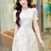 Váy Thiết Kế MDU5149 Thô Hoa Trắng Kem Thêu Nổi Dáng Suông Nhẹ Cổ Peter Pan Phối Ren Lãng Mạn Và Bay Bổng 11 vay thiet ke mdu5149 1 Mdu Fashion