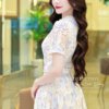 Váy Thiết Kế MDU5149 Thô Hoa Trắng Kem Thêu Nổi Dáng Suông Nhẹ Cổ Peter Pan Phối Ren Lãng Mạn Và Bay Bổng 13 vay thiet ke mdu5149 3 Mdu Fashion