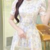 Váy Thiết Kế MDU5149 Thô Hoa Trắng Kem Thêu Nổi Dáng Suông Nhẹ Cổ Peter Pan Phối Ren Lãng Mạn Và Bay Bổng 14 vay thiet ke mdu5149 4 Mdu Fashion