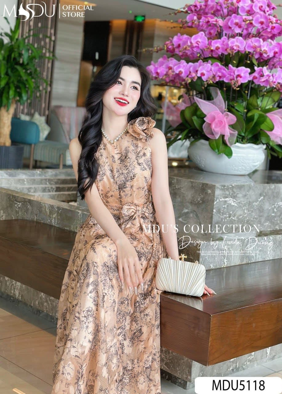 Váy Thiết Kế MDU3954 Tơ Hàn Không Bai Xù ,Xếp Tầng Váy Điệu Đà Phối Tay Bồng Tiểu Thư 5 Chọn Chất Liệu Váy Size Lớn Thoải Mái
