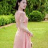 Váy Thiết Kế MDU5184 Tơ Nổi Gấm Cao Cấp Gam Hồng Đào Ngọt Ngào, Dáng Xòe Qua Gối, Đính Đá Tinh Tế Và Nữ Tính 10 vay thiet ke mdu5184 2 Mdu Fashion