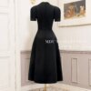 Váy Thiết Kế MDU5189 Mango Ý Đen Sang Trọng Dáng Xòe Midi Cổ Tim Cách Điệu Thanh Lịch 12 vay thiet ke mdu5189 4 Mdu Fashion